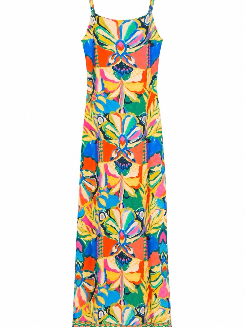 ANTONIO MELANI Blue and Green Floral Maxi Dress
